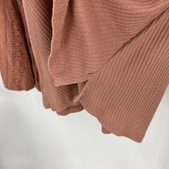 FREE PEOPLE PARISIAN NIGHTS TOP in Sayulita Rose Pink knit bell sleeve top - Picture 12 of 13